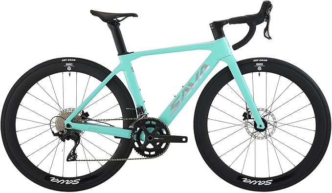 SAVADECK A7L Carbon Road Bike, T800 Carbon Fiber Frame 700C Racing Bicycle with Shimano 105 R7100 24 Speed Groupset and Hydraulic Disc Brake, Ultra-Light Carbon Bike for Man and Women