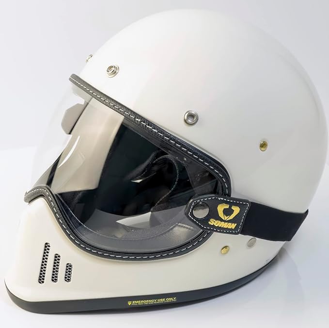 Retro Motorcycle Helmet Shield Bubble Visor, PC Goggles Lens Replacement For Off-Road Cruiser Motorcycle Helmet Bell Moto-3