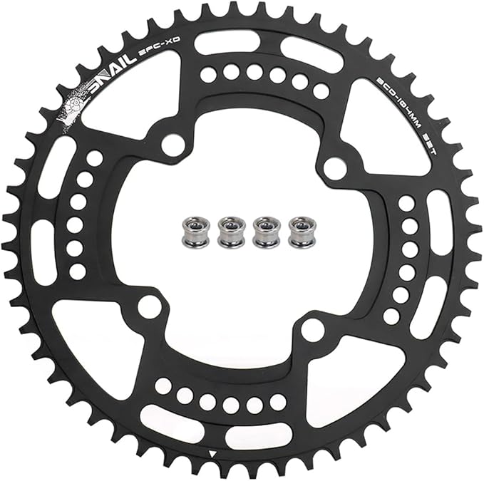FOMTOR 104 BCD Chainring (30-52T) 7-12 Speed Compatible CNC 7075 Aluminum Narrow Wide Tooth Round Oval Chainrings for MTB/Road Bike Ebike Chainwheel Black/Red