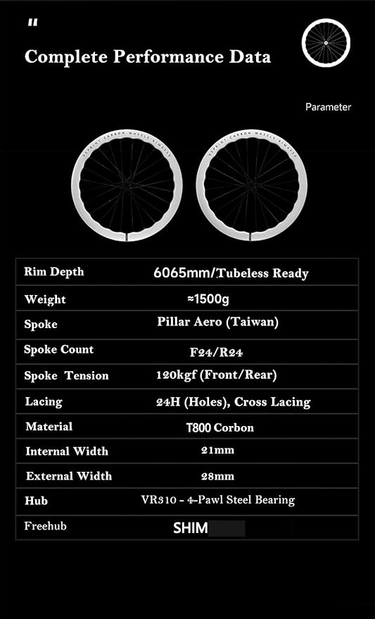 Carbon Fiber Road Bike Wheelset VSPRINT 45/50mm 60/65mm Aero Wave Carbon Wheels 700c Center Lock Disc Brake 21/28mm Width 24H Spokes