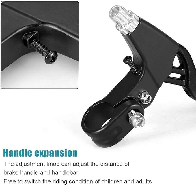 DISIWENE 1 Pair Bicycle Brake Lever, V-Brake Handlebar Aluminium Alloy Bike Brake Handle Universal 2.2cm for Most Bicycle, Road Bike, Mountain Bike (Black)