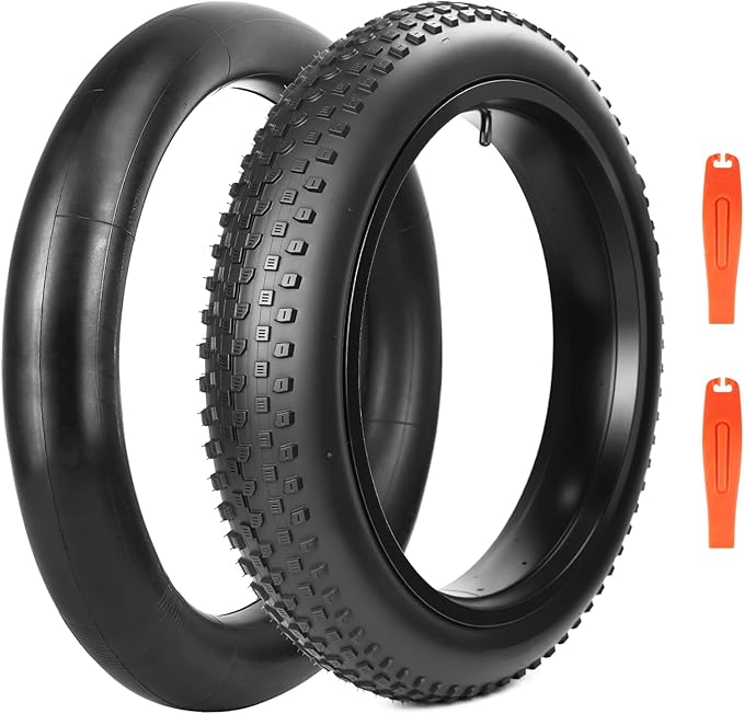 20x3.0(76-406) Electric Bike Tire 20 x 3 Fat eBike Tires 20 x 3 Bike Tires Heavy Duty High-Performance Wear-Resistant E-Bike Mountain Snow 20x3 Bicycle Tires，1/2 Tires 1/2 Tubes/ 2 Levers