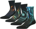 HUSO Hiking Socks Men Women Fashion Novelty Digital Printing Sports Crew Socks 3, 4 Pairs