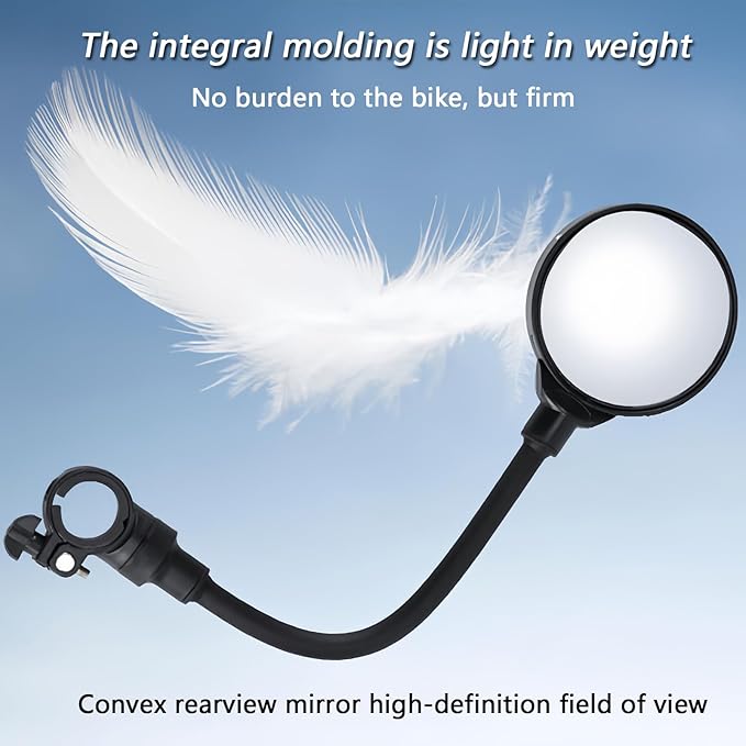 Adjustable and rotatable wide angle bicycle rearview mirror general shock proof convex mirror for bicycle mountain bike and electric car handle (2)