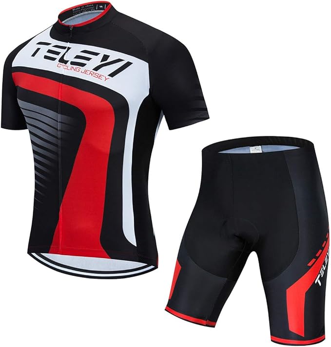 Men's Cycling Jersey Set, Summer Mountain Bike Clothing Short Sleeved Riding Jerseys