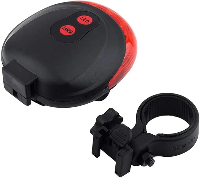 Bike Cycling 7 Flash Modes Red Lights Waterproof with 5 LED and 2 Laser Beams Bike Taillight Safety Warning Light Bicycle Rear Bicycle Light Tail Lamp