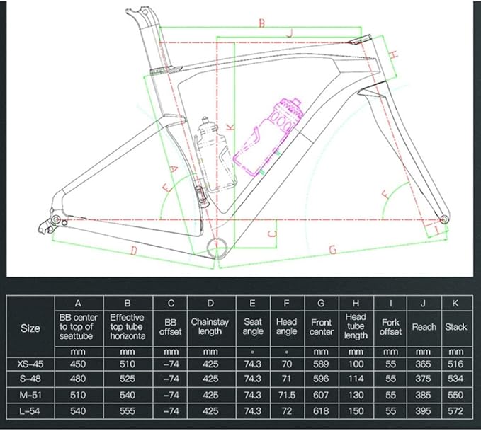 Carbon Fiber Road Bike Frameset Disc Brake Racing Frame 45/48/51/54CM 12x100/12x142mm Thru Axle Bicycle Frame for 700c Wheels(Silver,51cm)