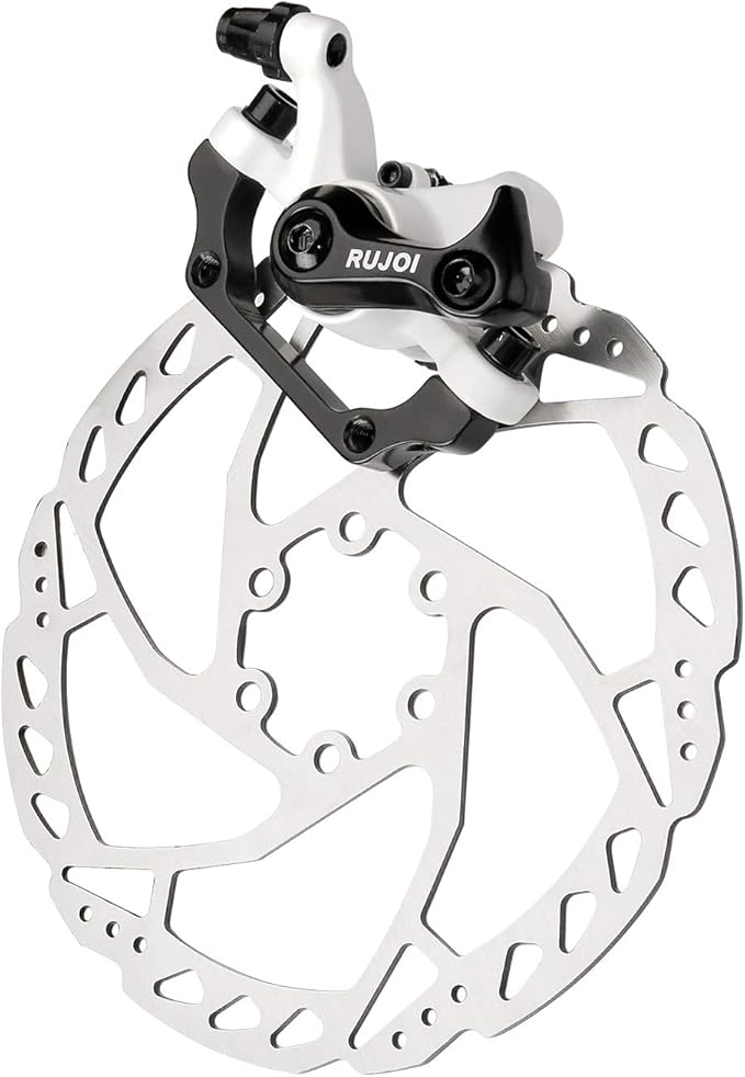 RUJOI Bike Disc Brake Kit, Aluminum Front and Rear Caliper, 160mm Rotor, Mechanic Tool-Free Pad Adjuster for Road Bike, Mountain Bike …
