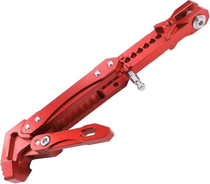 Universal Motorcycle Kickstand Adjustable Foot Side Support Parking Kickstand for Electric Motorbike Parking Foot Side Support Stand (red-1)