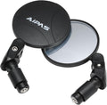 Aipas Handlebar Bike Mirror, 2 PCS Adjustable Bike Rear View Mirror, Bike Mirrors for Handlebars, Scratch Resistant Glass Lens Bar End Bike Mirror