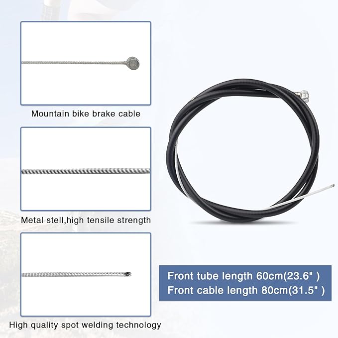MEGHNA Bike Caliper Brake Set Aluminum Alloy Front and Rear Bike Brake Lever C Brake Set with Cables and Brake Pads Rim Brake for BMX Hybrid Bike Cruiser Bike Mountain Bike