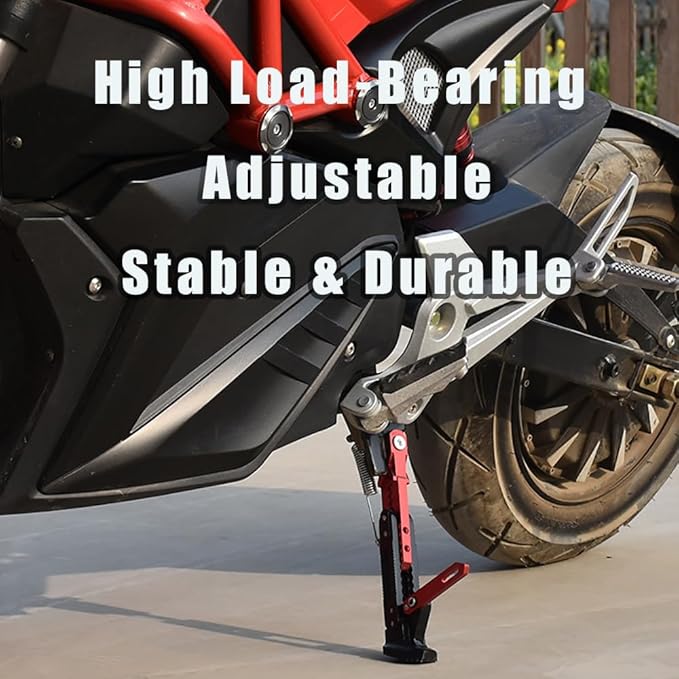 Universal Motorcycle Kickstand for BMW G310GS G310 GS G 310 GS, Adjustable Side Stand for Scooter Dirt Bike Motorbike Anti-Slip Foot Pad Heavy Duty Aluminum Alloy,A Black