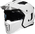 ILM Open Face Motorcycle 3/4 Half Helmet for Men and Women, Vintage Retro Helmet with Visor for Moped ATV Cruiser Scooter DOT Model Z302(White,Large)