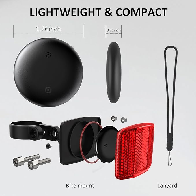 Bike Tracker for Android, Android Airtag Compatible with Google Find My Device App, Replaceable Battery Item Finder, Tracker Tag for Keys, Suitcase, Backpack, Wallet, Luggage (for Bike)