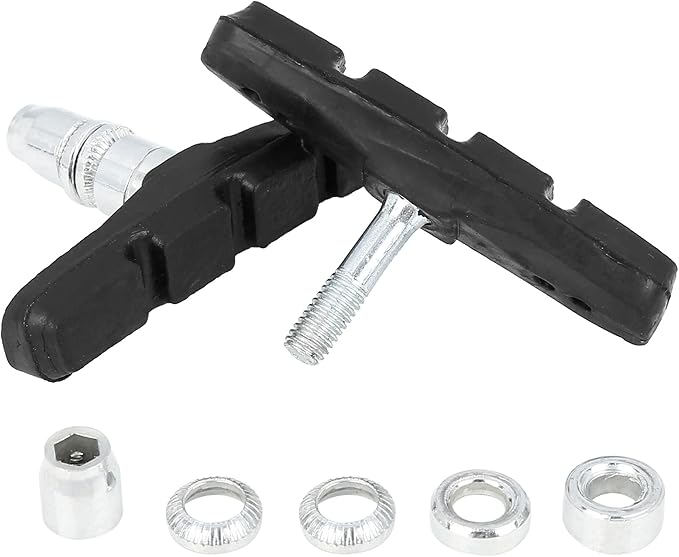 5 Pairs High Grade Bike V-Brake Pads | Professional Mountain Bicycle Brake Shoes | 70mm Blocks Shoes with Hex Nut and Shims | Universal Bicycle Brake Blocks Set - Bike Accessories