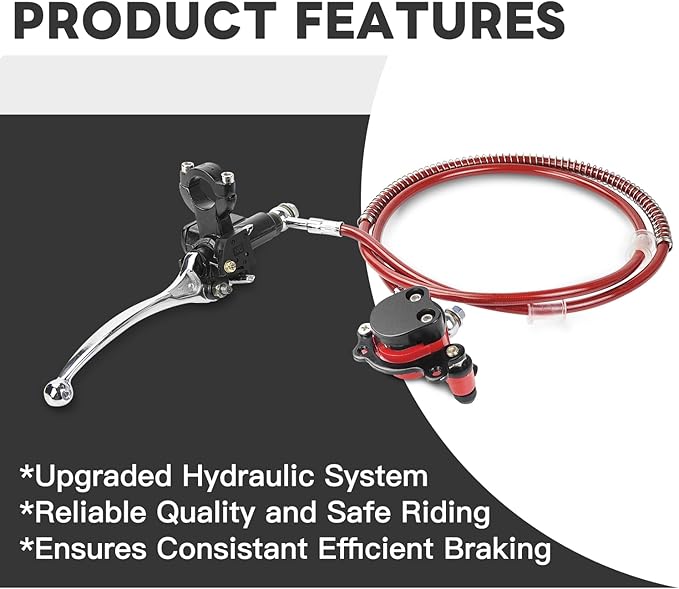 Mini Bike Hydraulic Disc Brake Kit SENJWARM, with Hand Brake Master Cylinder Caliper 50 inch, Compatible with Mini Bike Baja Doodlebug DB30 Blitz Dirt Bug Racer Coleman Predator 79cc 97cc 2.8hp
