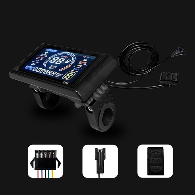 Brushless Motor Controller, 100A Sine Wave Controller 24 MOSFET 3 Mode Color Display for Pedal Assist Electric Bikes Cyclists Commuters