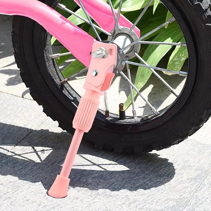 Kids Bike Kickstand for 16 Inch Wheel Children's Bicycle Alloy Bicycle Stand Kickstand Kids Bicycle Adjustable for Girls and Boys Bike Pink (Pink)