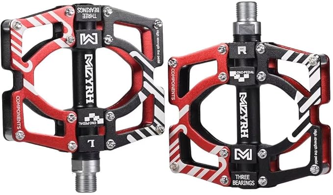 ThinkTop Aluminum Alloy Mountain Bike Pedals Axle 9/16 3 Bearing Platform Pedals Flat Sealed Ever Lubricate Bearing for Road BMX MTB Bicycle Cycling