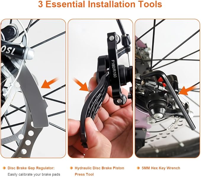 Bike Brake Pads, 4 Pairs Disc Brake Pads High-Performance with Installation Tools, Premium Semi-Metallic & Organic Resin MTB Electric Scooters Brake Pads for BOL BB8, Kugoo G2 Pro, Novela, Bolids