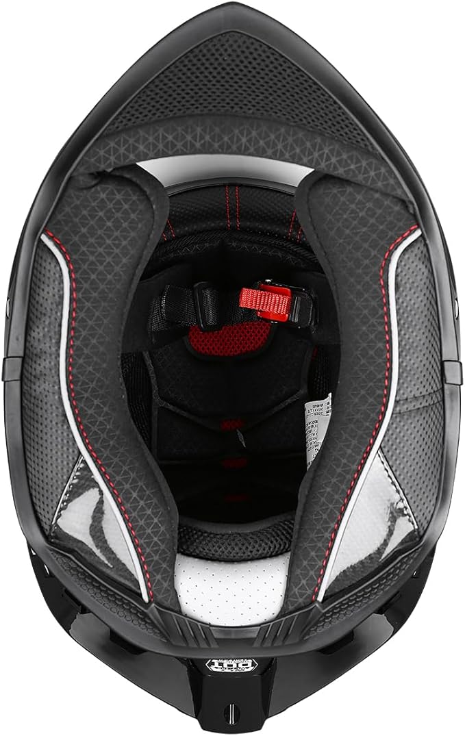 Full-face Helmet Biker Helmet ABS with EPS Cushion Liner Removable Washable 8 Air Vent Free Switch Long and Short Lens Replacement for Adult Unisex