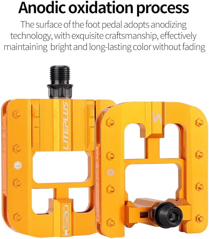 Mountain Bike Pedals- Aluminum Alloy Road Bike Pedals- Folding Mountain Bike Pedals- Anti- Skid Nails Bicycle Pedals- Universal Fit Fooker Pedals 9/16" Compatible