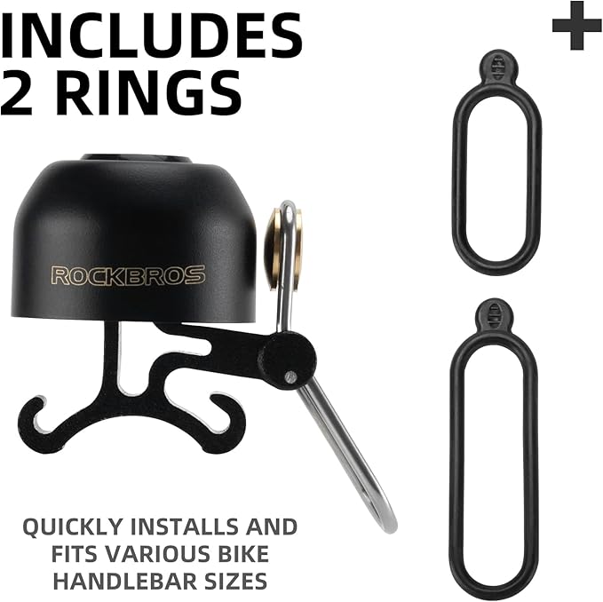ROCKBROS Bike Bell Classic Bicycle Bell,Loud Sound 100dB Bike Bells for Adults Kids, Fit for 0.87-1.34in Bicycle Handlebars,Road Mountain Bike Accessories
