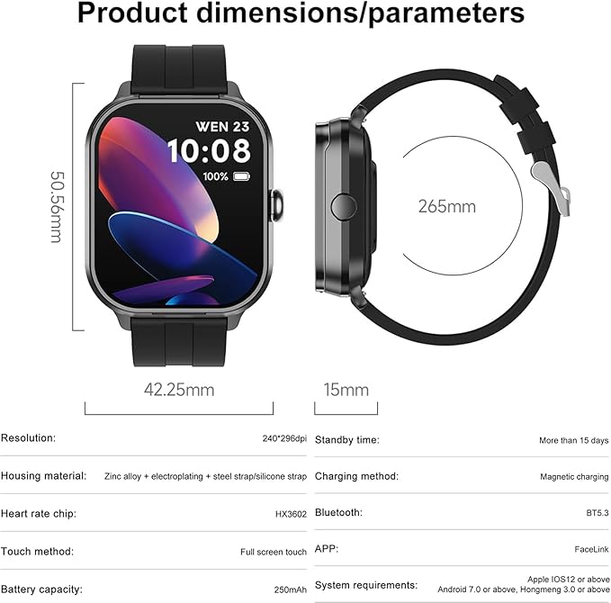Denash Smart Watch with Earbuds, 2.01" HD Screen 2 in 1 Smartwatch with Bluetooth Earbuds, 100+ Sport Fitness Tracker, NFC, Pedometer, Sleep/Heart Rate/Monitor Compatible with iOS & Androd