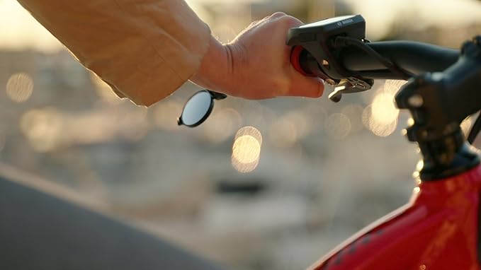 THE BEAM – CORKY Urban – Folding Rear-View Bicycle Mirror for Handlebars, Bike Mirror Handlebar Mount – Mini Lens with Wide View and 360-degree Rotation