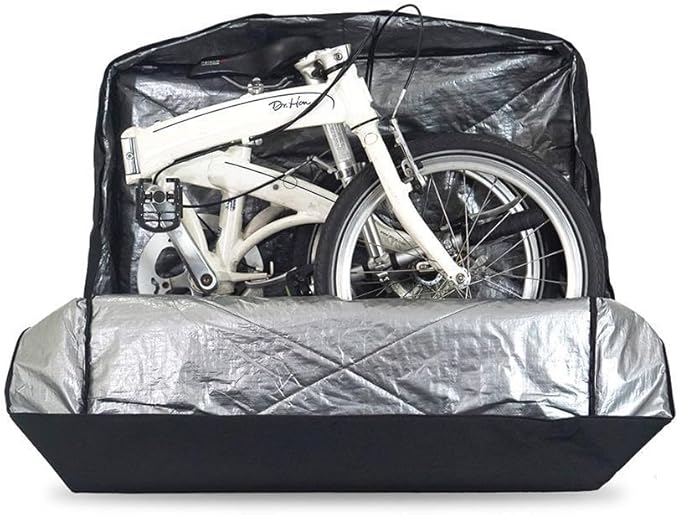 Vincita Soft Transport Bag for Folding Bikes with 4 Spinner Wheels – Travel Case Fits 20" Wheels – Padded Bicycle Carrier with Garment Storage