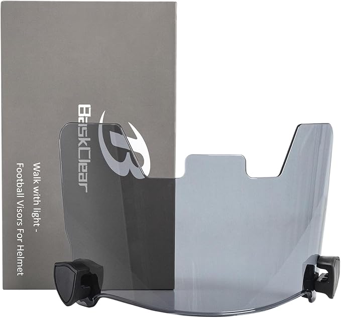 Football Visor Helmet Clear Visor, Scratch Resistant, UV Block, Anti-Fog, Anti-Cracking. Fits Youth and Adult Football Helmets.