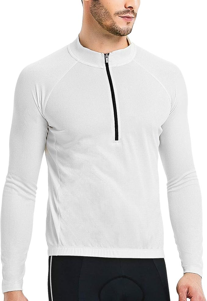 CATENA Men's Cycling Jersey Long Sleeve Shirt Running Top Moisture Wicking Workout Sports T-Shirt