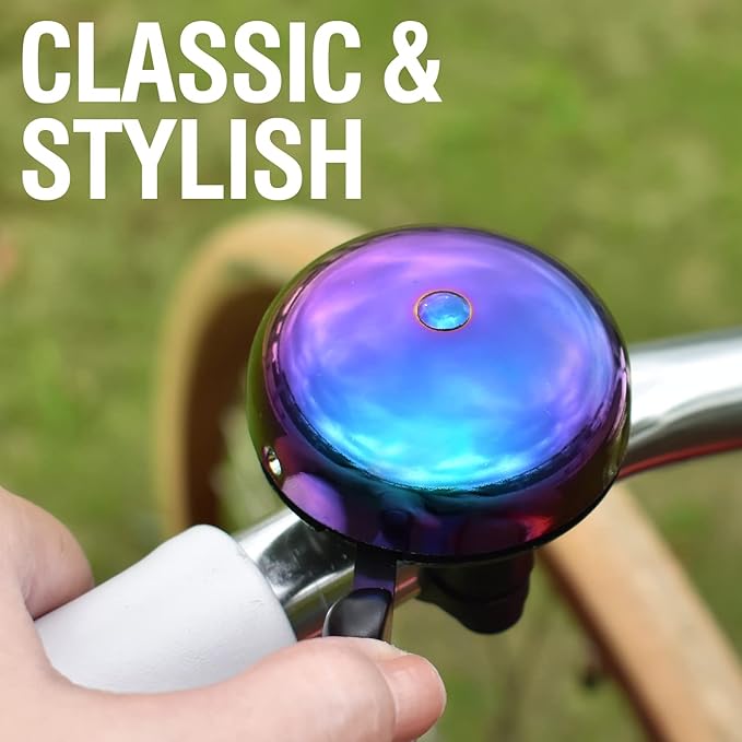 MARQUE Bike Bell for Adults & Kids – Nice, Loud, Crisp Ding Sound Bicycle Bell – Must Have Bicycle Accessories for Mountain MTB, Beach Cruisers, Commuter, Kids Bike – Easy to Install on Handlebar