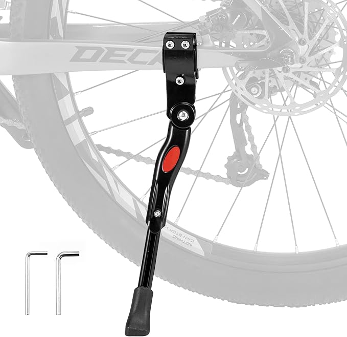 ROCKBROS Bike Kickstand Adjustable Bike Rear Mount Kickstand Bike Side Aluminium Alloy Adults Kick Stand for 22’’-28’’ Inch Mountain Road Bikes