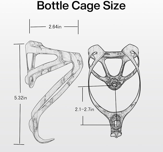Full Carbon Fiber Bike Water Bottle Holder, Ultra-Light Water Bottle Cage for Bike, High Strength Durable Carbon Cup Holder for Bike, Road Bike, Mountain Bike, Electric Bike (1pack)