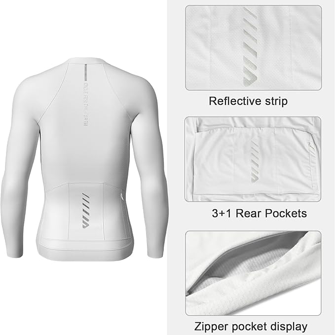 Lo.gas Cycling Jersey Men Short Sleeve, Road Bike Jerseys Full Zipper with Pockets, Bicycle Clothing Breathable Quick Dry