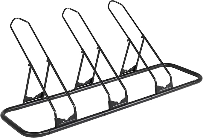 CyclingDeal Bike Rack Floor Parking Bike Stand for up to 6 Bicycles | Indoor, Home & Garage Storage Rack | Stable & Secure Bicycle Stand w/ Tire Grooves Up to 29", Holding Plates & Custom Spacing