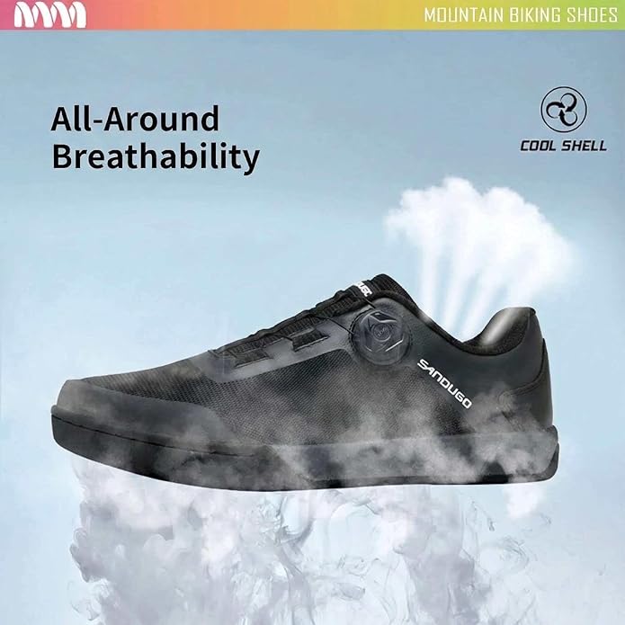 MTB Mountain Bike Shoes for XC/Enduro/DH Cycling, Speed Lace Dial System Stability(Flat Pedal/Clipless Version)