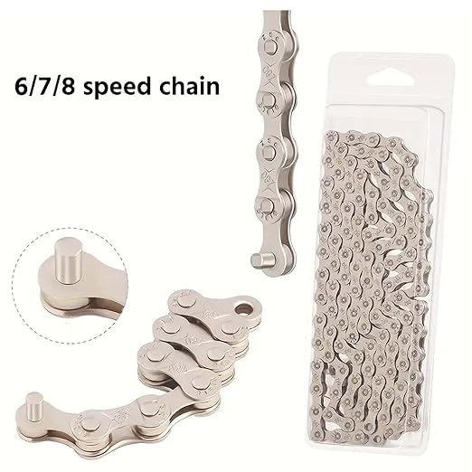 Toopre 6/7/8-Speed Bicycle Chain - 1/2x3/32 Inch Racing-Grade Steel Chain with 116 Links for Road and Mountain Bikes