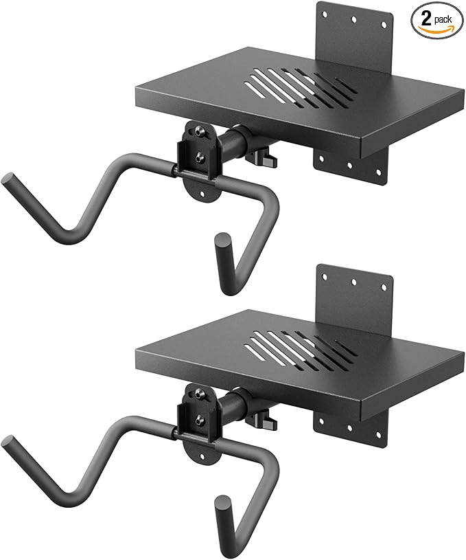 Bike Wall Mount, Bike Rack Garage Hanger, Bike Hanging Shelf, Store Your Helmet and Bike, for Garage and Home, 2 Pack