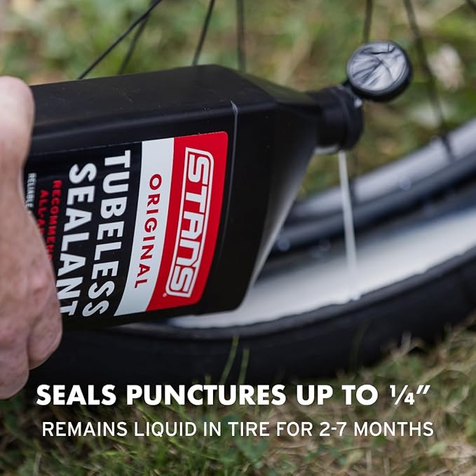Stan's NoTubes Tire Sealant, Long Lasting Flat Prevention, Ultra Fast Sealing, up to 1/4" punctures, Proactive Tire Repair, for Mountain, Road, Gravel, Cyclocross, and Commuter Bikes