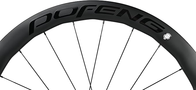 POFENG Carbon Fiber Wheelset 700c Disc Brake Road Bike 50/28mm Tubeless Wheels UD Matte