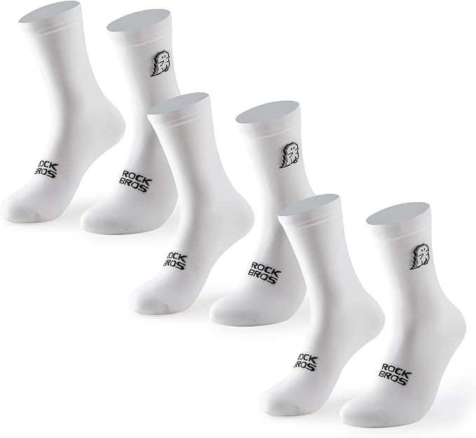 ROCKBROS Aerodynamic Cycling Socks with Wear-resistant Heel, VNS Halloween Series Breathable Athletic Crew Socks, 2 & 3-Pack