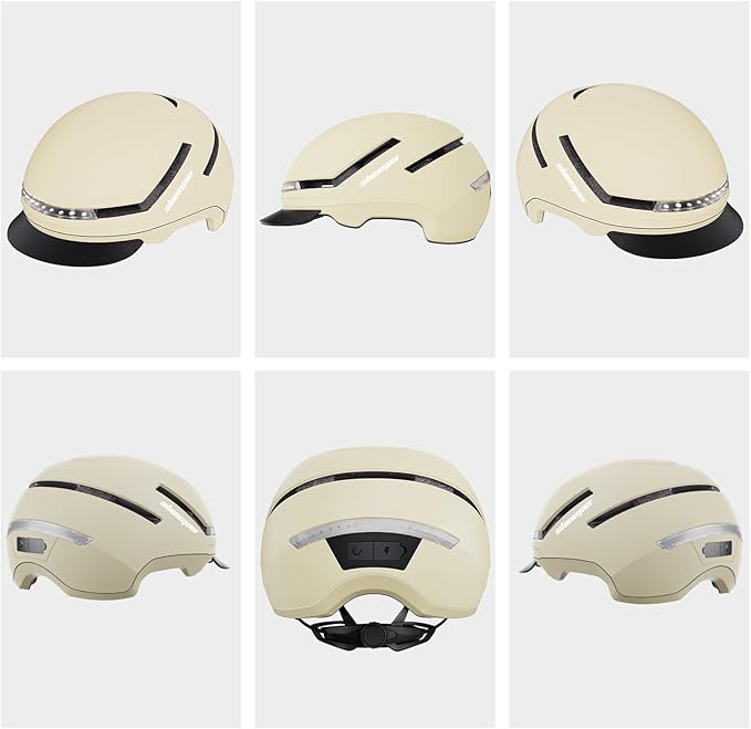 Shinmax Bike Helmet with Turn Signals, NTA Certified up to 45km/h, Bicycle Helmet for Men Women with USB Rechargeable Rear Light, Viser, Cycling Helmet for E-Bike & S-Pedelec,Scooter, Commuter, Adults