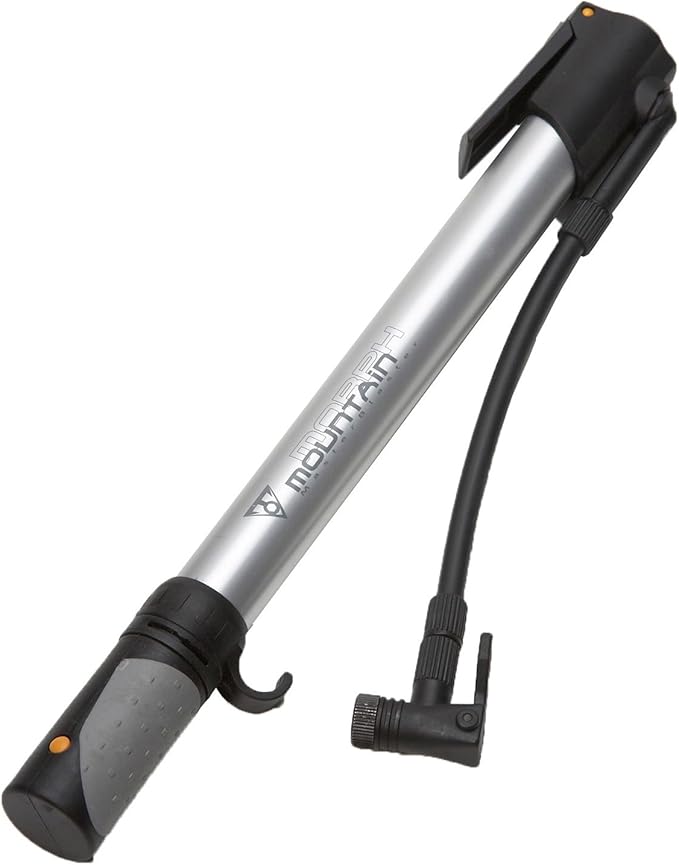 Topeak Mountain Morph Bike Pump – High-Volume Portable Floor Pump for MTB & Gravel Bikes, 160 Psi / 11 Bar Pressure Capacity, Butted Aluminum Barrel, Fold-Out Foot Pad & Flexible Hose