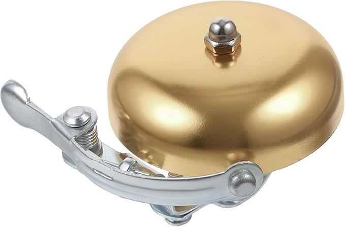 PRETYZOOM Vintage Bike Bell Loud Crisp Sound Hand Ringing Cycling Bell for Mountain and Road Bikes Aluminum Alloy Golden Finish