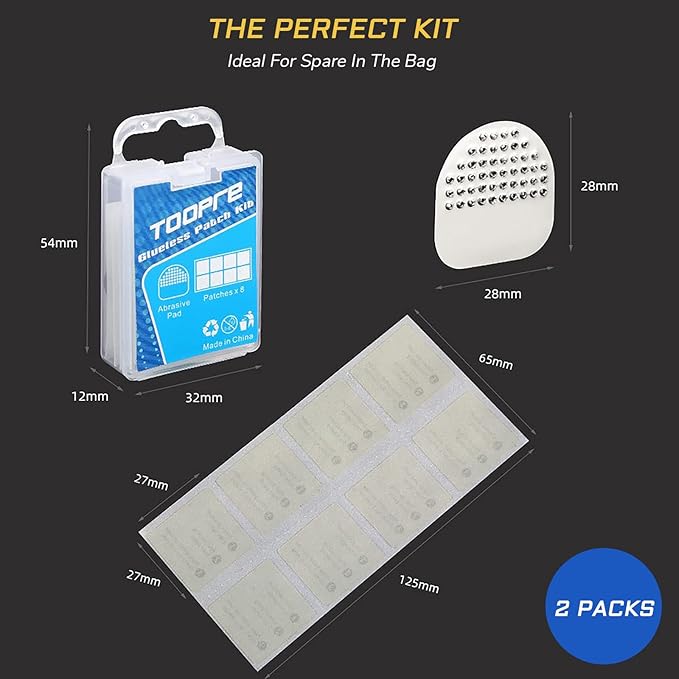 2 Packs Bike Tire Puncture Repair Patch Kit 16 Self Adhesive Patches and 2 Scuffers in Total for Road and Mountain Bicycle Inner Tube Repair Quick Easy Patches