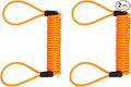 2-Pack Disc Lock Security Steel Cable, 59inch/1500mm PVC Coated Spring Reminder Wire Anti-Theft Rope for Outdoors Protection/Bicycle U-Lock, Motorcycle Reminder Cable [Orange]