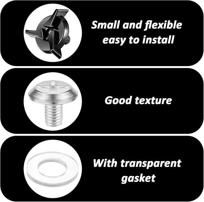 8Pcs Black Dirt Bike Helmet Visor Screws, Corrosion Resistant Replacement Hardware Kit with Rubber Washers, for Dirt Bike Helmet Visor Fixing, Essential Motorcycle Accessories