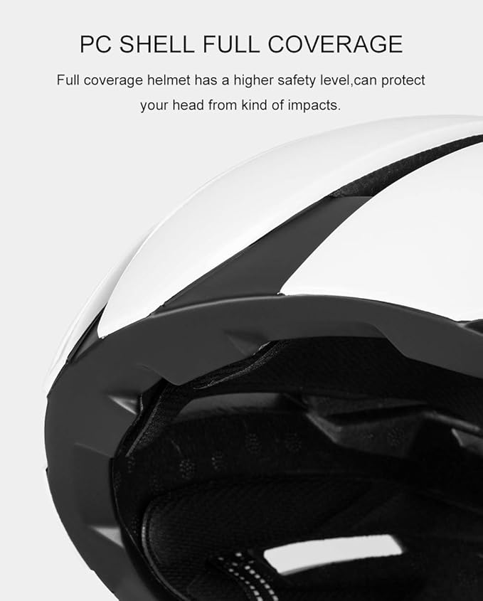 ROCKBROS Adult Bike Helmet Streamlined Aerodynamic, Comfortable Y - Shaped Strap Cycling Helmet for Men Women (58-62 cm) Reflective Adjustable Webbing for Road & Mountain Biking